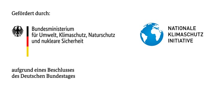 Das Symbol zeigt das Logo der Nationale Klimaschutziniziative.